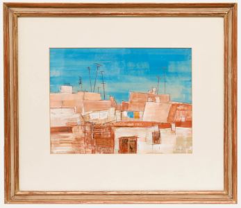Beverley Peter Meyers (1949-2016) - 1983 Mixed Media, Suburban Rooftops