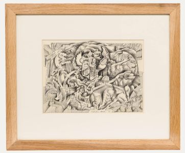 Adrian Hill PROI RBA (1895-1977) - 1952 Charcoal Drawing Moments From Antiquity 