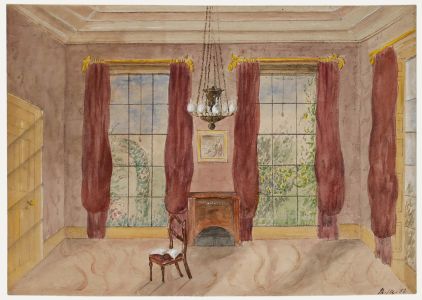 1852 Watercolour - The Drawing Room