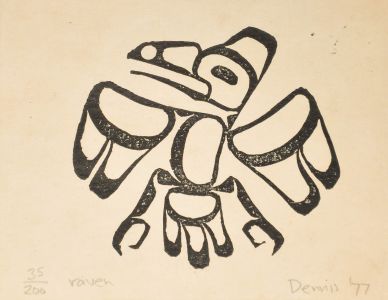Danny Dennis - 1977 Woodcut, Raven
