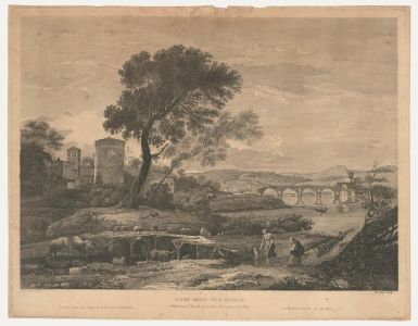 Thomas Major After Claude Lorrain - Engraving, A View of Ponte Molle near Rome