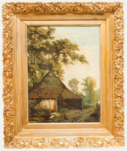Late 19th Century Oil - Quiet at the Farm