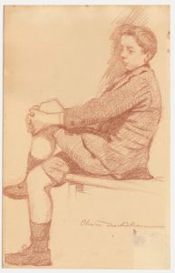 Olivier Duchateau (1876-1939) - Early 20th Century Pastel, Seated Boy