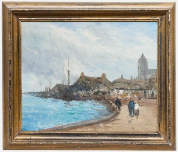 H. King - Impressionist Mid 20th Century Oil, A Cloudy Day by the Coast