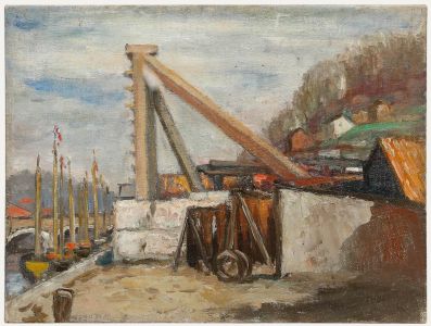 Alfred Henry Robinson Thornton NEAC (1863-1939) - Oil, The Dockyard