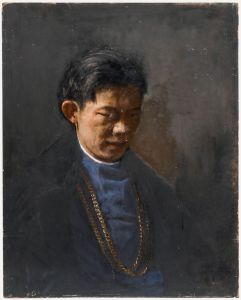 George Weissbort (1928-2013) - 20th Century Oil, Man with Two Chains