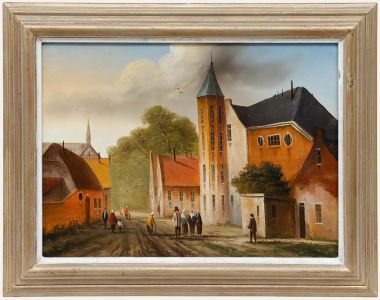 Late 19th Century Oil - Continental Street Scene