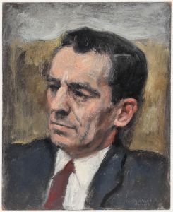 George Weissbort (1928-2013) - Mid 20th Century Oil, Gentleman with the Red Tie
