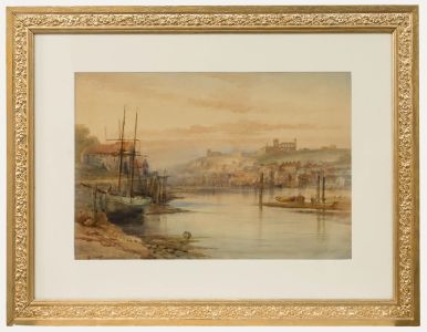 Fredrick William Booty (1840-1924) - Watercolour, Evening on the River Esk 