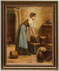 After Franz Meerts (1836-1896) - 20th Century Oil, Copper Pots