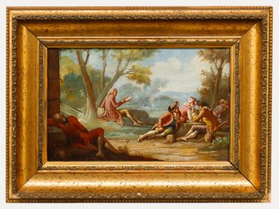 French School 19th Century Oil - A Day in the Park