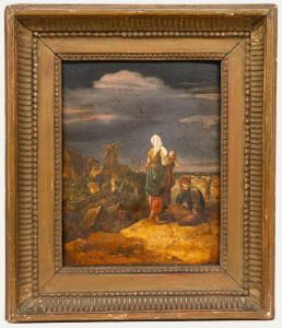 Attrib. Jacques Albert Senave (1758-1829) - Oil, Figures Overlooking a Town