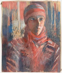 Bernadette Kelly (b.1933) - 20th Century Oil, Jeune Femme au Bonnet Bariolé