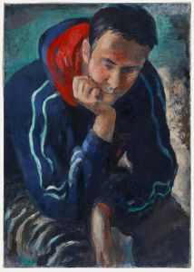 Bernadette Kelly (b.1933) - 20th Century Oil, The Blue Tracksuit
