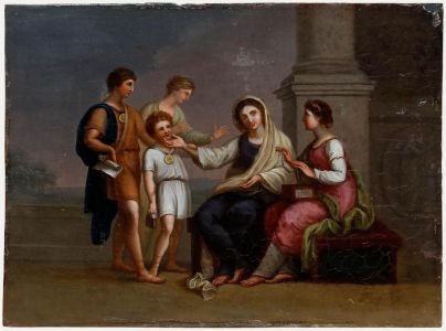 After Benjamin West PRA (1738-1820) -19th Century Oil, Cornelia and Her Children