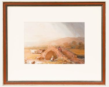 Manner of David Cox (1783-1839) - 19th Century Watercolour, Meeting on a Bridge