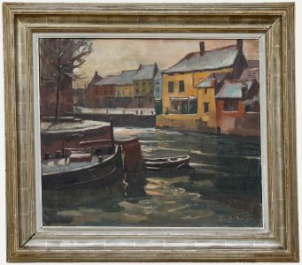 Luc De Decker (1907-1982) - Mid 20th Century Oil, The Canal In Winter