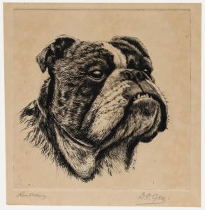 David Gee - Early 20th Century Etching, Bulldog