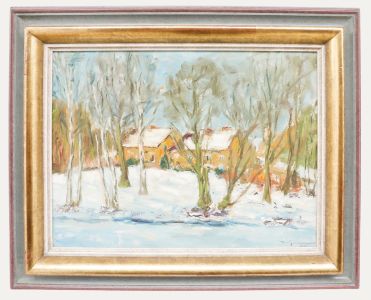 Impressionist 20th Century Oil - Winter Snow