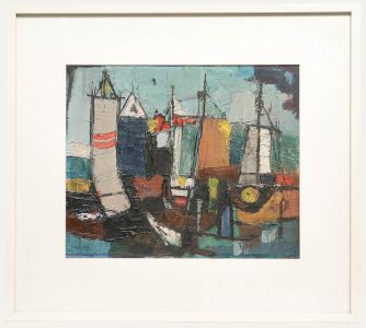 Anton Reichenberg (1910-1984) - Framed 20th Century Oil, At the Harbour