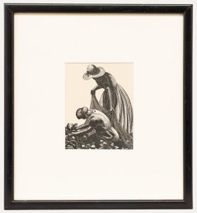 Clare Leighton (1898-1989) - Mid 20th Century Wood Engraving, Strawberry Pickers