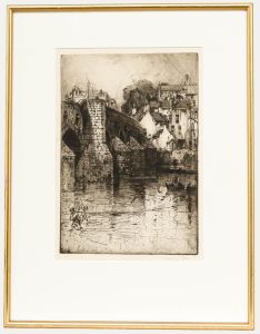 Hedley Fitton (1859-1929) - Late 19th Century Etching, Devorgilla Bridge