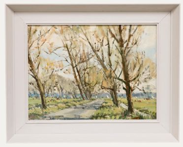 Owen Waters (1916-2004) - 1962 Oil, Yachts Seen Through Trees