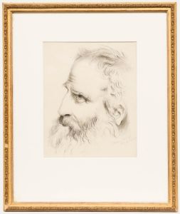 Claudine Barron - 1863 Graphite Drawing, Head Study