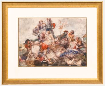 Oskar Larsen (1882-1972) - Mid 20th Century Watercolour, Bacchanal Scene