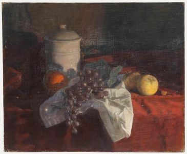 George Weissbort (1928-2013) - 20th Century Oil, Grapes and Apples on Cloth