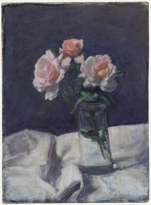 George Weissbort (1928-2013) - 20th Century Oil, Roses in a Glass Jar