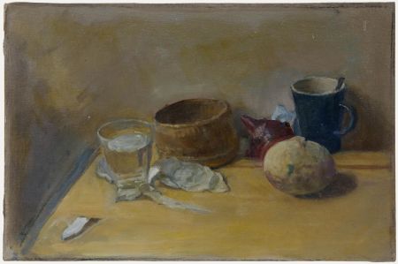 George Weissbort (1928-2013) - 20th Century Oil, Still Life with Water Glass