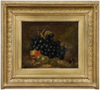 A. Kinsley - Framed 1879 Oil, Fruit Amongst Foliage