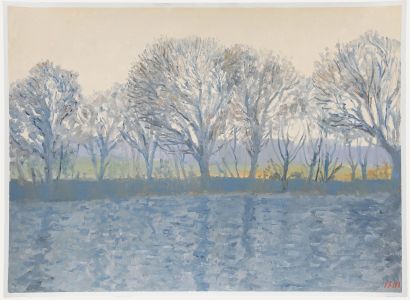 Bernard Myers (1925-2007) - Contemporary Oil, The Thames in Spring