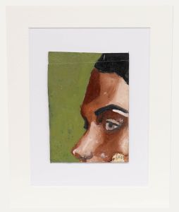 Ben Carrivick - Contemporary Oil, Fragments of a Face on Green
