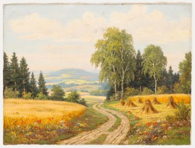 Martin Henschke - Mid 20th Century Oil, Summer Evening in Vogtlandkreis