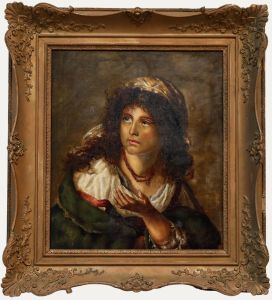 K. Mellor after Nathaniel Schmitt - 19th Century Oil, The Gypsy Girl