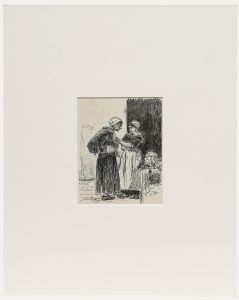 Max Liebermann (1847-1935) - Mid 20th Century Lithograph, Vegetable Sellers