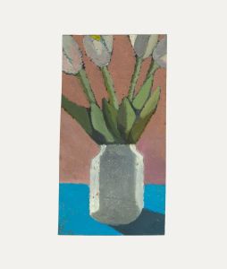 Ben Carrivick - Contemporary Oil, Tulips in a Porcelain Vase
