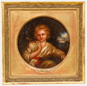 Early 19th Century Oil - The Girl and the Robin
