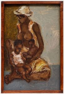 Carlo Jean-Jacques (1943-1990)  - 20th Century Oil, A Mother's Love