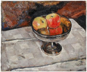 Andre-Leon Vivrel (1886-1976) - Mid 20th Century Oil, Apples in a Silver Bowl