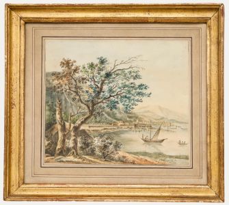 French School 19th Century Watercolour - A View of the Boats