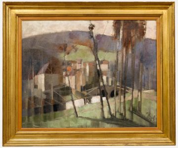 Jean-Claude Schenck (1928-2012) - Modernist 1956 Oil, La Montagne Violette