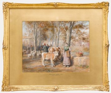 Trevor Haddon (1864-1941) - Early 20th Century Watercolour, Market Day, Gerona