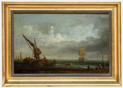 Edward Charles Williams (1807-1881) - Mid 19th Century Oil, Loading the Ships