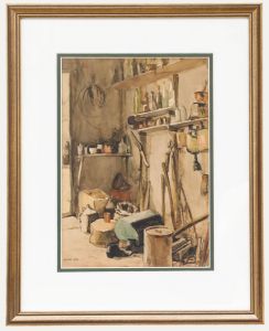 Jessie Hay - Framed Mid 20th Century Watercolour, Shed Interior II