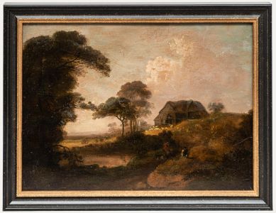 John Rathbone - Framed Early 19th Century Oil, Late Summer Evening