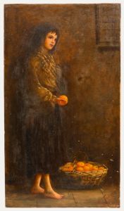 M. Turner - Early 20th Century Oil, The Orange Seller