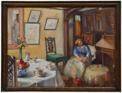 1912 Watercolour - Arts and Crafts Interior